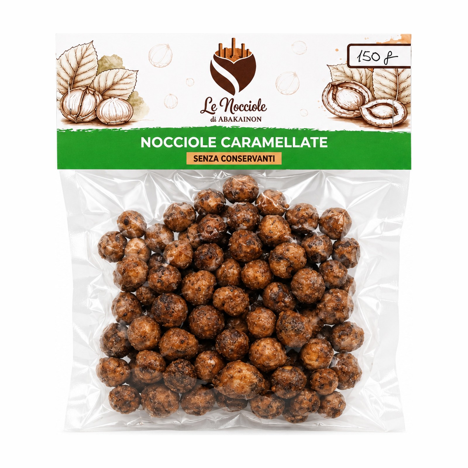 Nocciole Caramellate dei Nebrodi 150 g - Le Nocciole di Abakainon