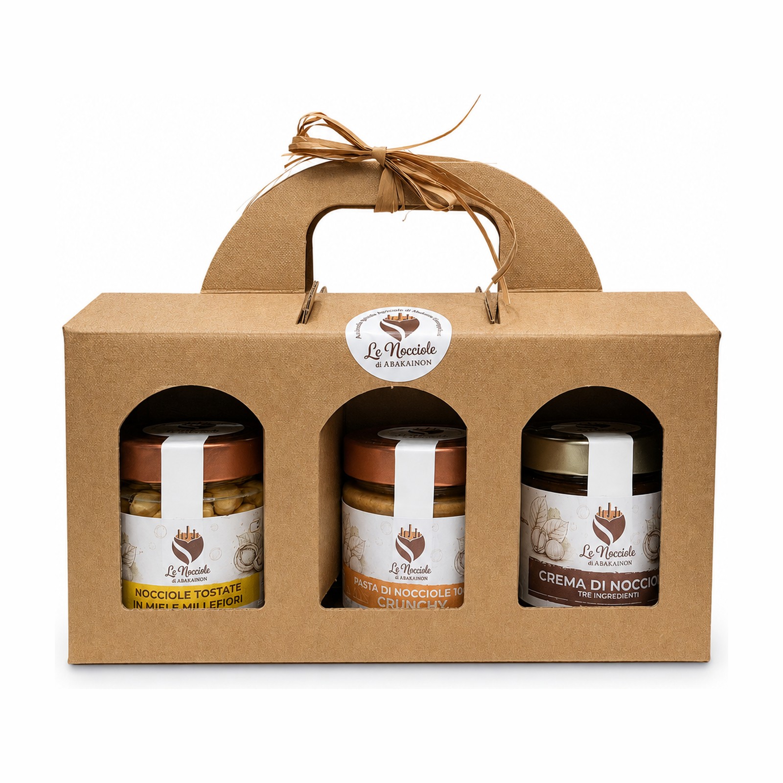 Box regalo 3 creme di nocciole personalizzabile - Le Nocciole di Abakainon