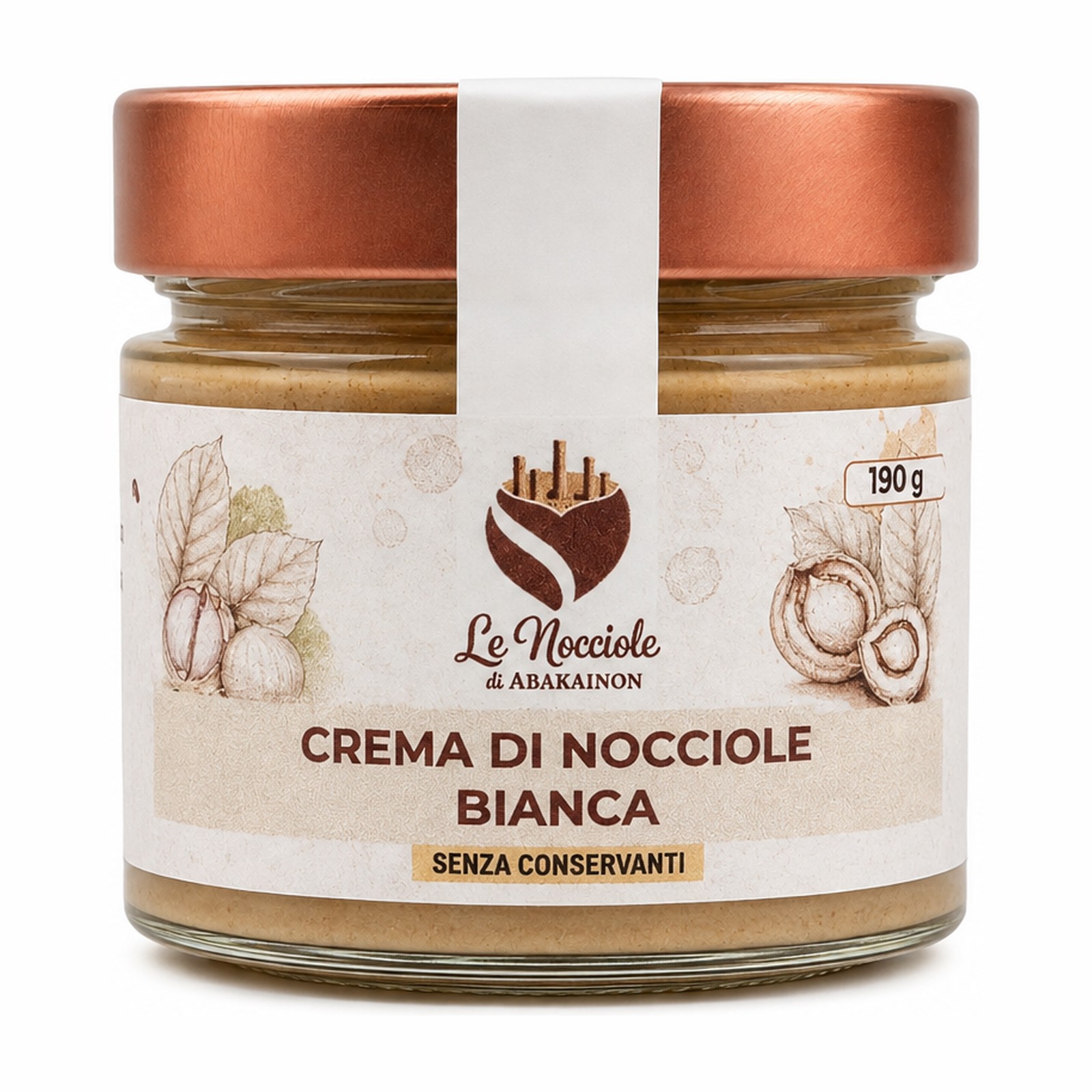 Crema di Nocciole Bianca 190 g - Le Nocciole di Abakainon