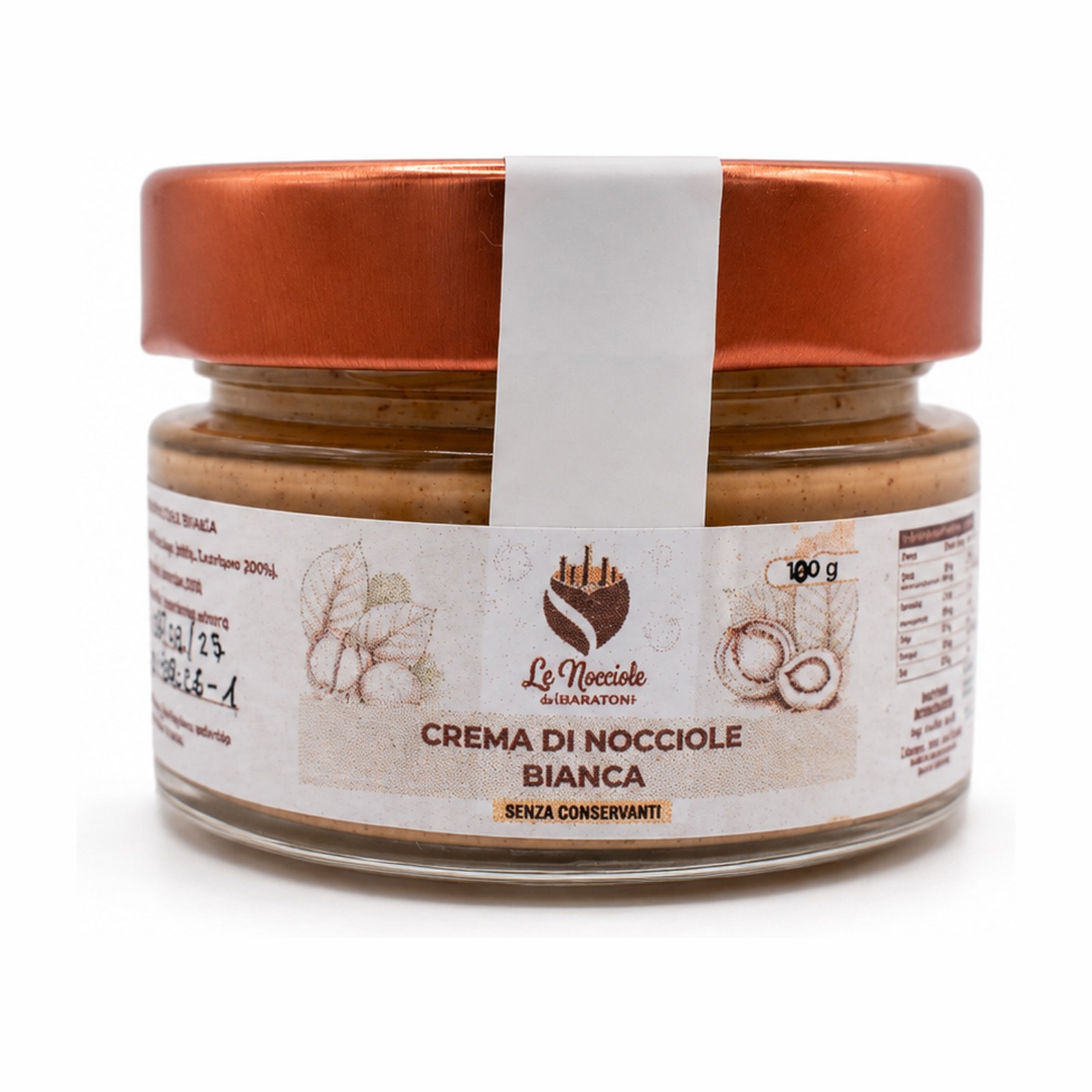 Crema di Nocciole Bianca 100 g - Le Nocciole di Abakainon